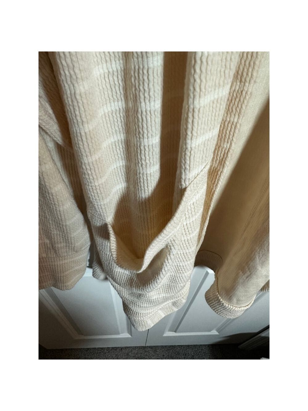 Cuddl Duds Cardigan XL Beige White Striped - Picture 5 of 6